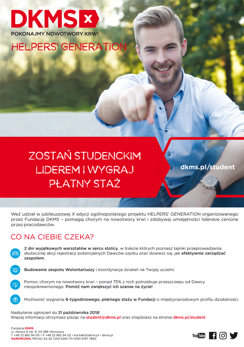 Zostań studenckim liderem i włącz się do walki z nowotworami krwi!