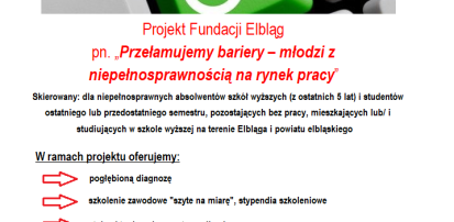 Przełamujemy bariery – młodzi z niepełnosprawnością na rynek pracy