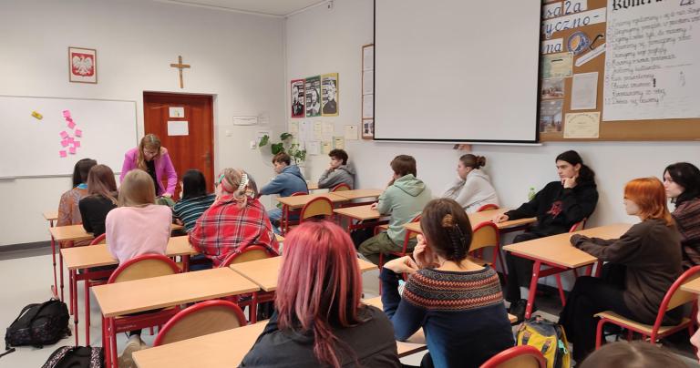 Na warsztatach w szkołach średnich
