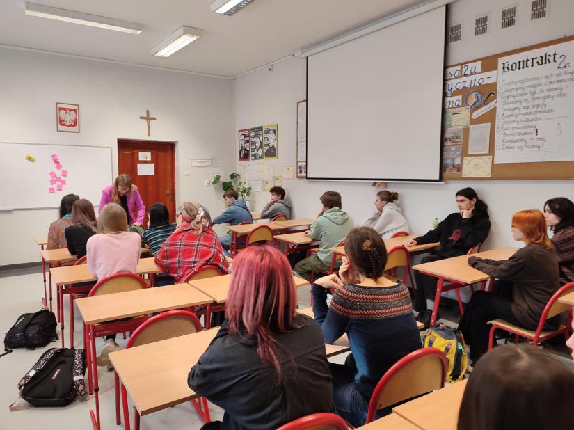 Na warsztatach w szkołach średnich