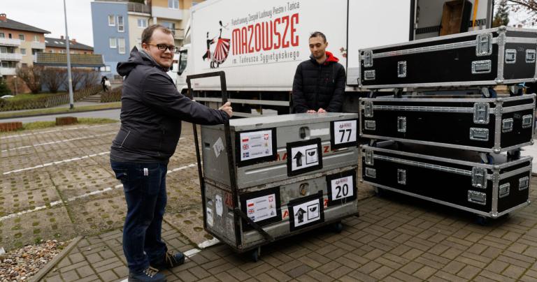 Akustycy podczas koncertu zespołu Mazowsze