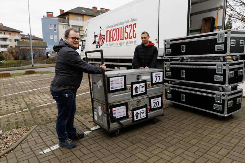 Akustycy podczas koncertu zespołu Mazowsze