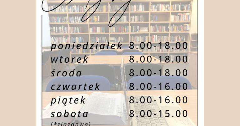 Zmiana godzin pracy Biblioteki w semestrze letnim