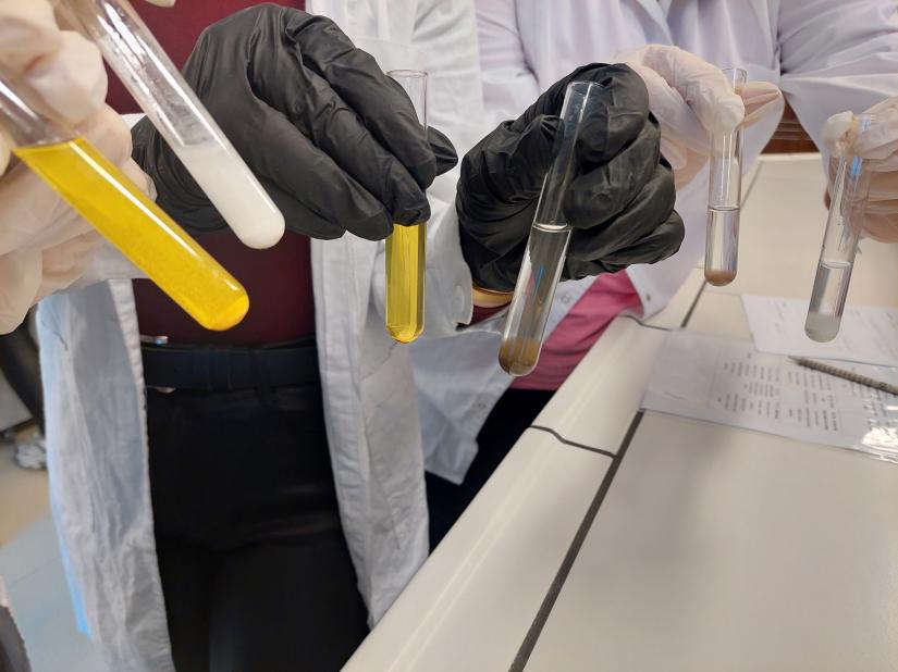 Uczniowie Zespołu Szkół Technicznych w laboratorium PWSZ w Elblągu